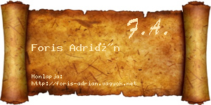 Foris Adrián névjegykártya